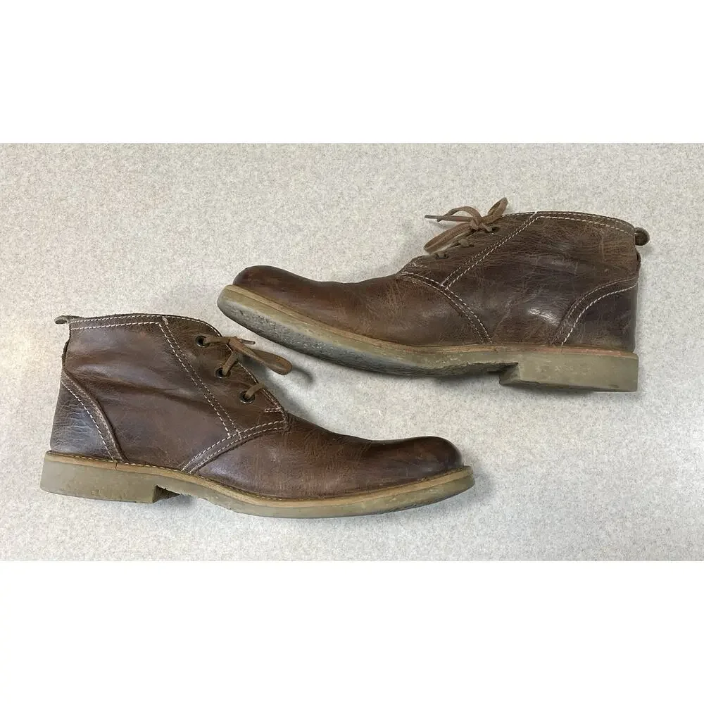 Bed Stu Brown Leather Ankle Boots Men’s Size 8/EUR 41 Casual Lace Up Chukka Shoe